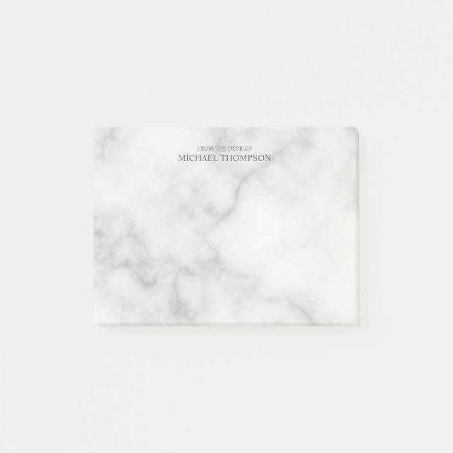 Professional White Marble Post-it Notes (Front)