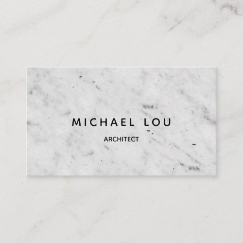Professional White Marnle Modern Minimal Business Card