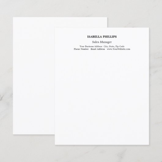 Professional White Minimalist Plain Creative (Front/Back)