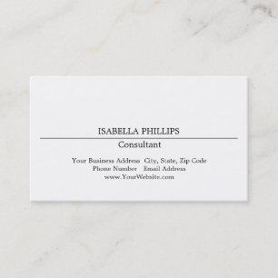 Professional White Minimalist Plain Creative Business Card