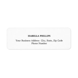 Professional White Minimalist Plain Creative Label