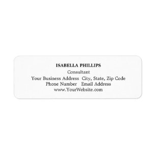 Professional White Minimalist Plain Creative Label