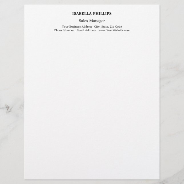 Professional White Minimalist Plain Creative Letterhead (Front)