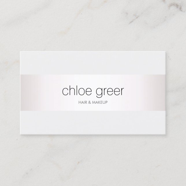 Professional White Modern Silver Light Gray  Business Card (Front)