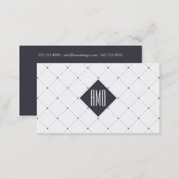 Professional White Navy Blue Elegant Dots Pattern Business Card by busied at Zazzle