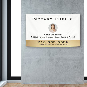 Professional White Notary Round Photo Marketing Banner