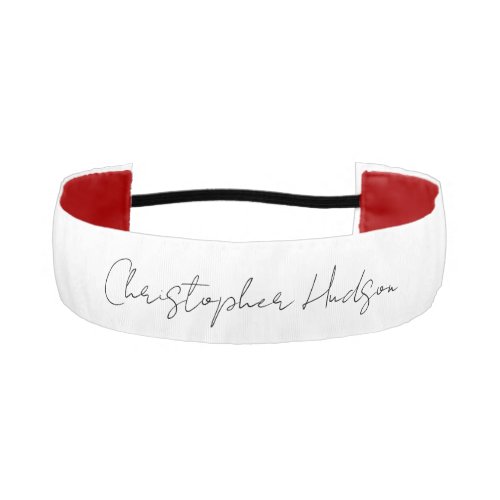 Professional White Plain Creative Chic Calligraphy Athletic Headband