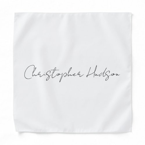 Professional White Plain Creative Chic Calligraphy Bandana