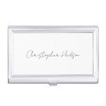 Professional White Plain Creative Chic Calligraphy Business Card Case
