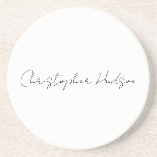 Professional White Plain Creative Chic Calligraphy Coaster