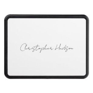 Professional White Plain Creative Chic Calligraphy Hitch Cover
