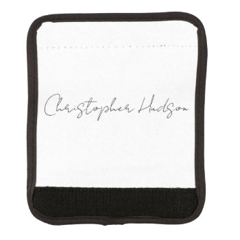 Professional White Plain Creative Chic Calligraphy Luggage Handle Wrap by made_in_atlantis at Zazzle