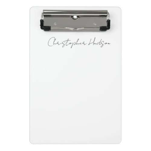 Professional White Plain Creative Chic Calligraphy Mini Clipboard