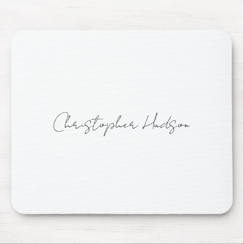 Professional White Plain Creative Chic Calligraphy Mouse Pad
