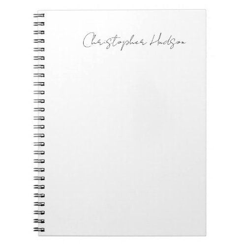 Professional White Plain Creative Chic Calligraphy Notebook