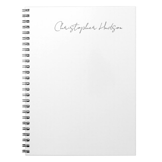Professional White Plain Creative Chic Calligraphy Notebook (Front)