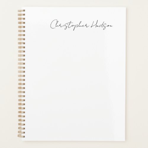 Professional White Plain Creative Chic Calligraphy Planner