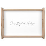 Professional White Plain Creative Chic Calligraphy Serving Tray