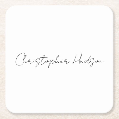 Professional White Plain Creative Chic Calligraphy Square Paper Coaster