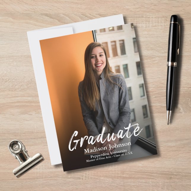 Professional White Script Graduation Announcement (Creator Uploaded)