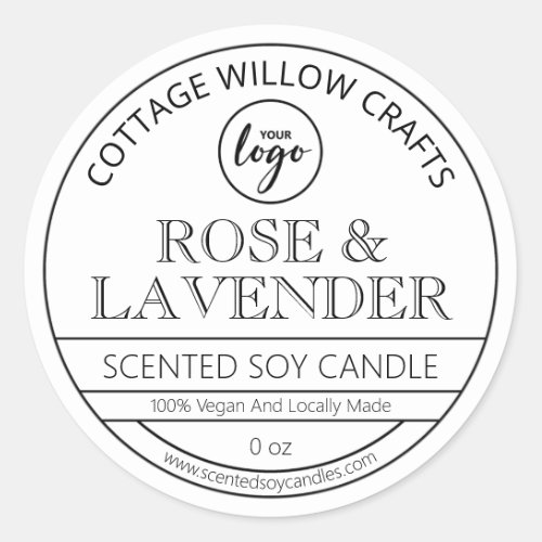 Professional White Soy Candle Labels
