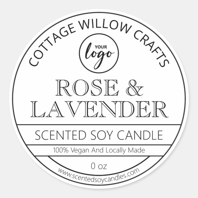 Professional White Soy Candle Labels (Front)