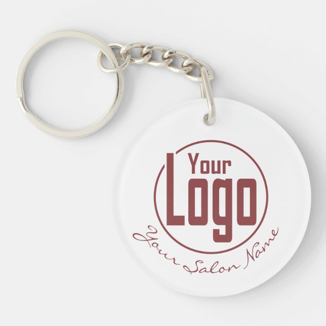 Professional White & Topaz Logo QR Code  Keychain (Front)