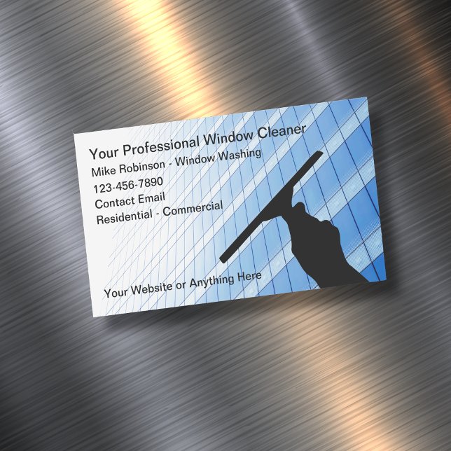 Professional Window Cleaner Office Business Card Magnet (Creator Uploaded)