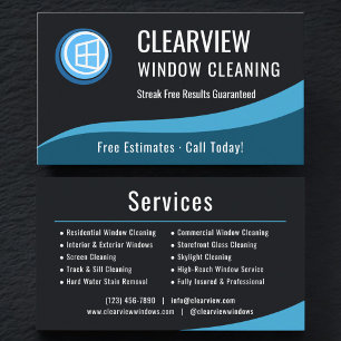 Professional Window Cleaning Company Business Card