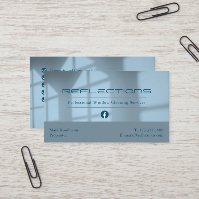 Professional Window Cleaning Services Business Car Card (Front/Back In Situ)