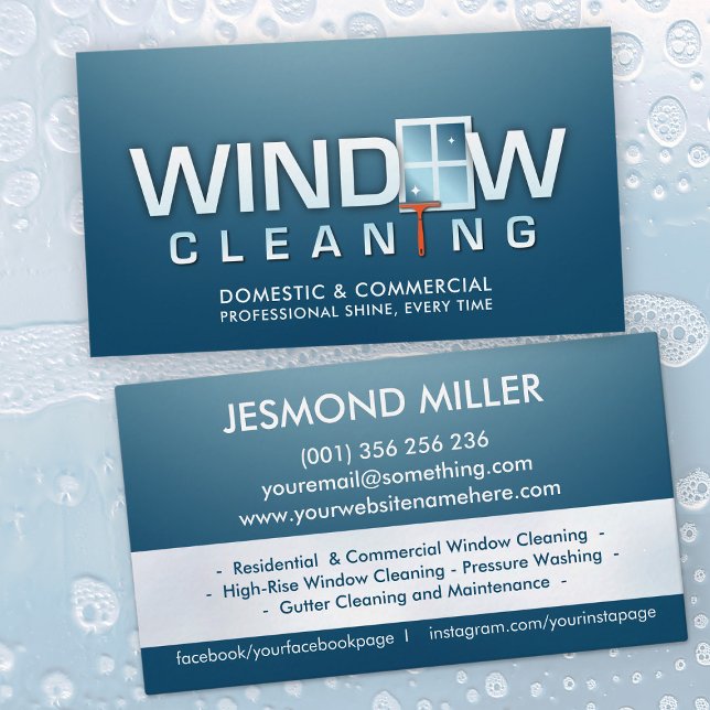 Professional Window Cleaning Services Business Card (Creator Uploaded)
