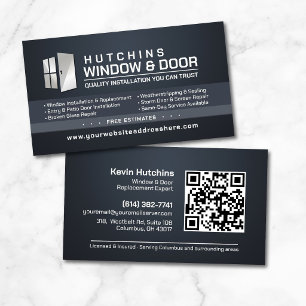 Professional Window & Door Installation Repair Business Card
