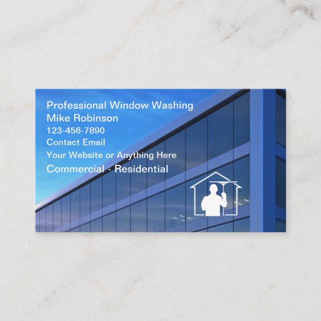 Professional Window Washing Business Cards (Front)