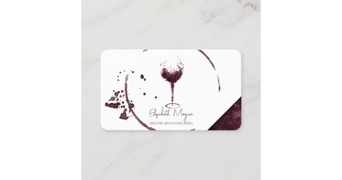 Professional Wine Stain Wine Glass Business Card Zazzle