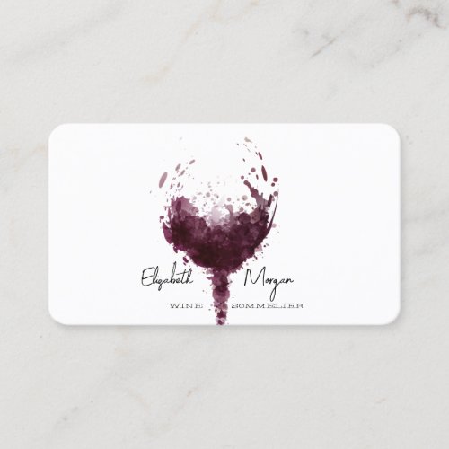 Professional Wine Stain Wine GlassWine Sommelier Business Card