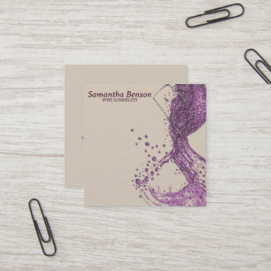 Professional Wine Stain Wine Glass Wine Sommelier Square Business Card