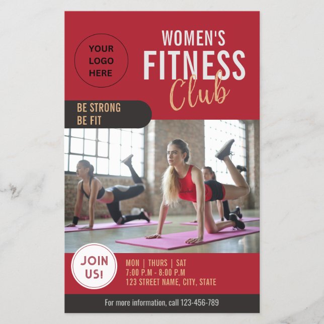 Professional Women's Fitness Club Flyer (Front)