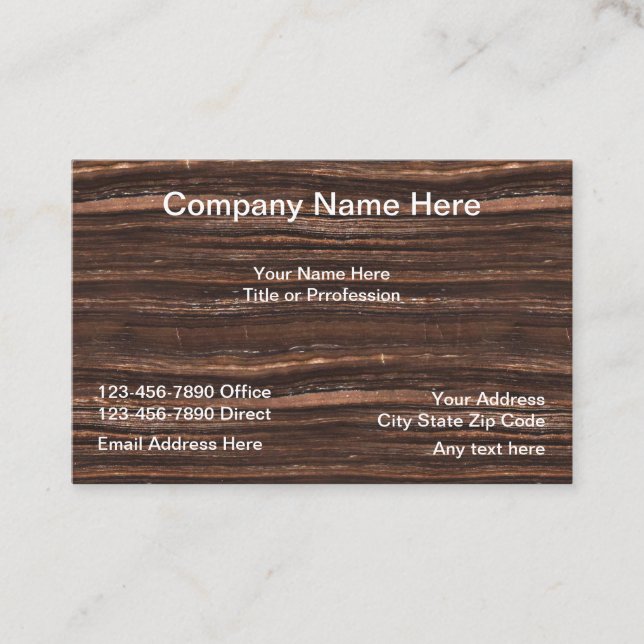 Professional Wood Background Business Card (Front)