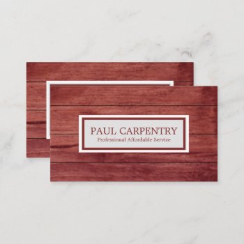 Professional Wood Carpenter Business Card by AndreeaEremiaDesign at Zazzle
