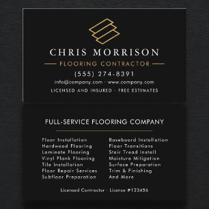 Professional Wood Flooring Contractor Business Card