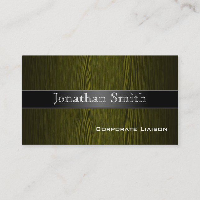 Professional Wood Grain Business Cards (Front)