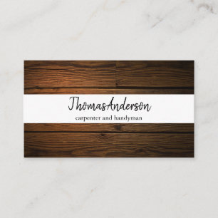 Professional Wood Grain Rustic Carpentry Business Card
