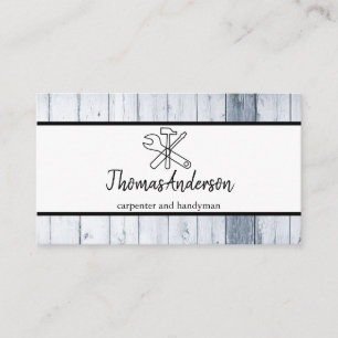 Professional Wood Grain Rustic Carpentry Business Card