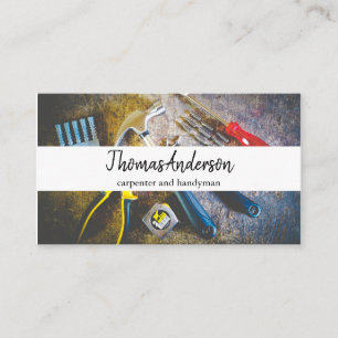 Professional Wood Grain Rustic Carpentry Business Card