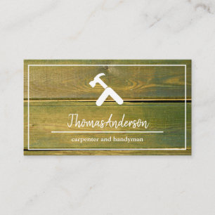 Professional Wood Grain Rustic Carpentry Business Card