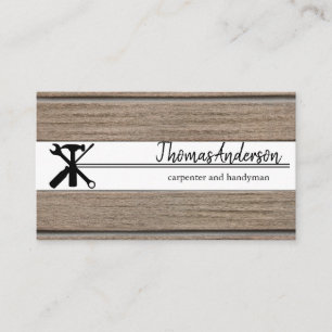 Professional Wood Grain Rustic Carpentry Business Card