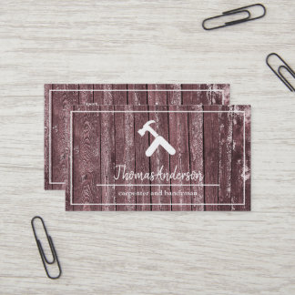 Professional Wood Grain Rustic Carpentry Business Card