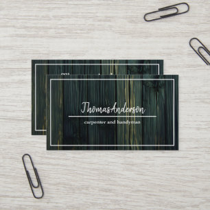 Professional Wood Grain Rustic Carpentry Business Card
