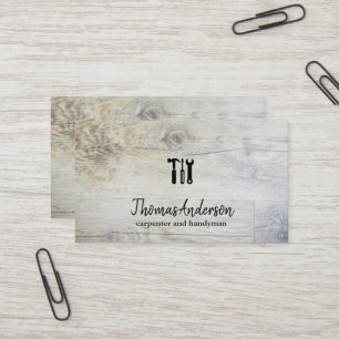 Professional Wood Grain Rustic Carpentry Business Card