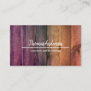 Professional Wood Grain Rustic Carpentry Business Card